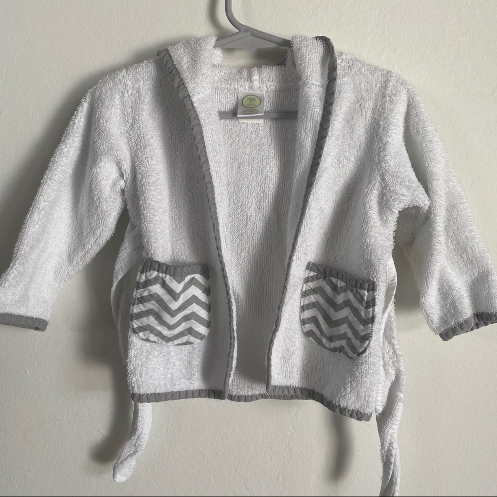 Natural organic cotton baby bathrobe